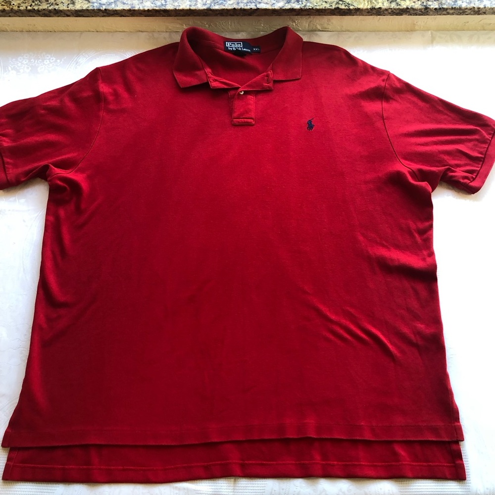 Polo Ralph Lauren Red Polo Shirt Men’s Size XXL 1/4 Button-Up Short Sleeves Top